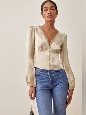 Reformation silk top NWT